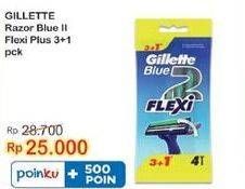 Promo Harga Gillette Blue II Flexi 4 pcs - Indomaret