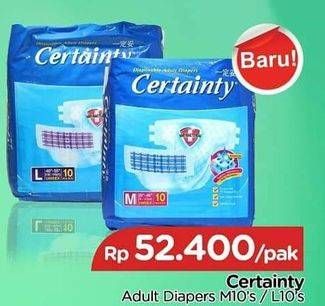 Promo Harga Certainty Adult Diapers M10, L10  - TIP TOP