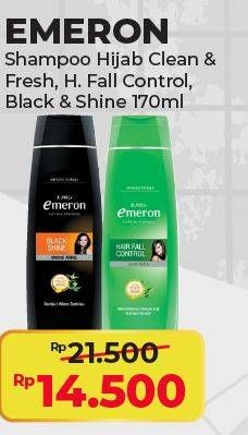 Emeron Shampoo Hijab Clean & Fresh, Hair Fall Control, Black & Shine 170ml