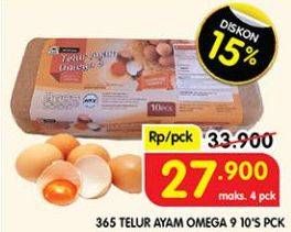 Promo Harga 365 Telur Ayam Omega 9 10 pcs - Superindo