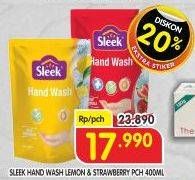 Promo Harga Sleek Hand Wash Antibacterial Lemon, Strawberry 400 ml - Superindo