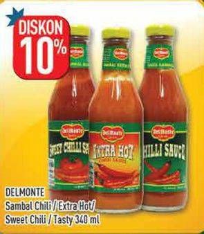 Promo Harga DEL MONTE Sauce Chilli, Extra Hot Chilli, Sweet Chilli, Tasty Chilli 340 ml - Hypermart
