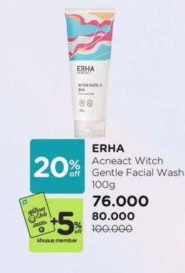 Promo Harga Erha Acneact Witch Hazel & BHA Gentle Acne Facial Wash 100 ml - Watsons
