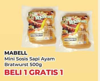 Promo Harga Mabell Mini Sosis Sapi & Ayam Bratwurst 500 gr - Yogya