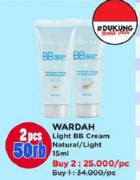 Promo Harga Wardah Lightening BB Cream Light 15 ml - Watsons