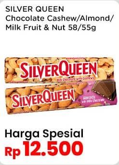 Promo Harga Silver Queen Chocolate Cashew, Almonds, Fruit Nuts 58 gr - Indomaret