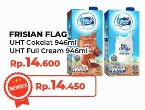 Promo Harga Frisian Flag Susu UHT Purefarm Swiss Chocolate, Full Cream 946 ml - Yogya