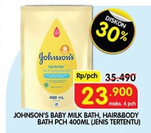 Promo Harga Johnsons Baby Milk Bath/Hair & Body Bath  - Superindo