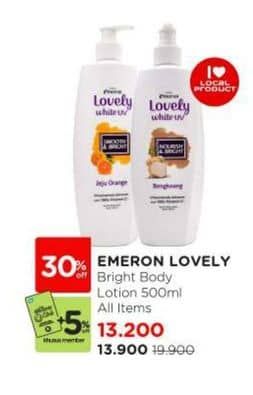 Promo Harga Emeron Lovely White Hand & Body Lotion All Variants 500 ml - Watsons