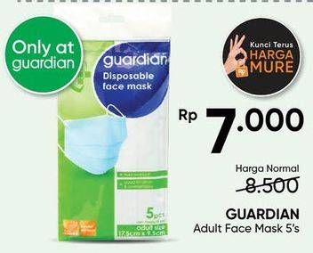 Promo Harga GUARDIAN Disposable Face Mask Adult Size 5 pcs - Guardian