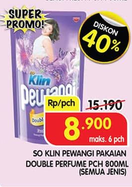 Promo Harga So Klin Pewangi All Variants 800 ml - Superindo