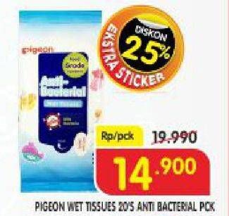 Promo Harga PIGEON Baby Wipes Anti Bacterial 20 sheet - Superindo
