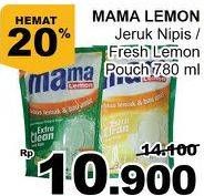 Promo Harga MAMA LEMON Cairan Pencuci Piring Jeruk Nipis, Lemon Daun Mint 780 ml - Giant