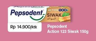Promo Harga PEPSODENT Pasta Gigi Action 123 Siwak 150 gr - Carrefour