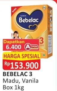 Promo Harga Bebelac 3 Susu Pertumbuhan Madu, Vanila 1000 gr - Alfamart