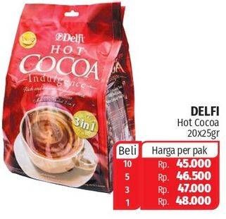 Promo Harga Delfi Hot Cocoa Indulgence per 20 sachet 25 gr - Lotte Grosir