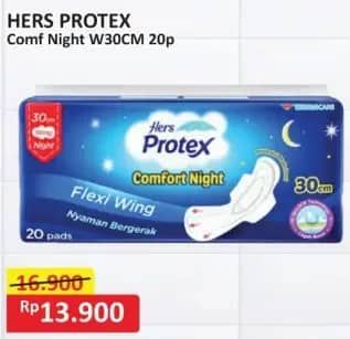 Promo Harga Hers Protex Comfort Night Wing 30cm 20 pcs - Alfamart
