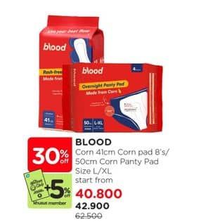 Promo Harga Blood Overnight Panty Pad L-XL 4 pcs - Watsons