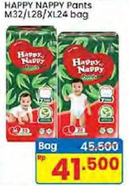Promo Harga Happy Nappy Smart Pantz Diaper M32, L28, XL24 24 pcs - Indomaret