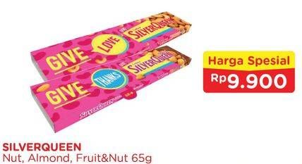 Promo Harga SILVER QUEEN Chocolate Nut, Almond, Fruit Nut 65 gr - Alfamart
