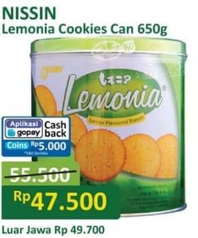 Promo Harga Nissin Cookies Lemonia Lemon 650 gr - Alfamart