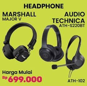 Promo Harga Marshall Major V/Audio Technica Headphone ATH-S220BT/Audio Technica ATH-102 Headphone   - COURTS