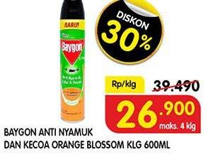 Promo Harga BAYGON Insektisida Spray Orange Blossom 600 ml - Superindo