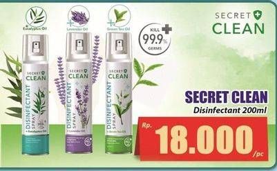 Promo Harga SECRET CLEAN Eucalyptus Disinfectant Spray 200 ml - Hari Hari