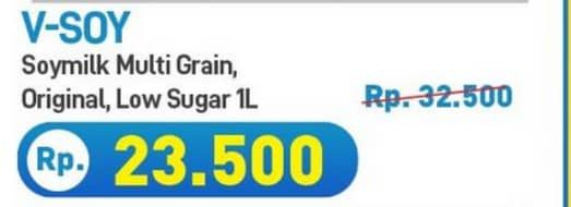 Promo Harga V-soy Soya Bean Milk Multi Grain, Original, Low Sugar 1000 ml - Hypermart
