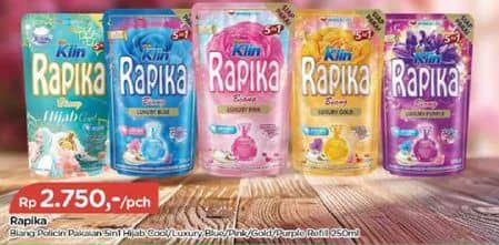 Promo Harga So Klin Rapika Pelicin Pakaian Biang Passionate Purple, Biang Luxurious Pink, Biang Luxurious Gold, Biang Luxurious Blue 250 ml - TIP TOP