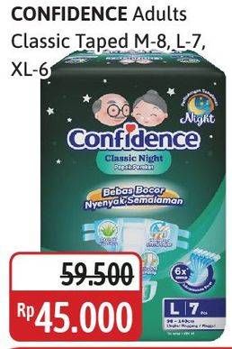 Promo Harga Confidence Adult Diapers Classic Night M8, L7, XL6 6 pcs - Alfamidi