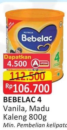 Promo Harga BEBELAC 4 Susu Pertumbuhan Madu, Vanila 800 gr - Alfamart