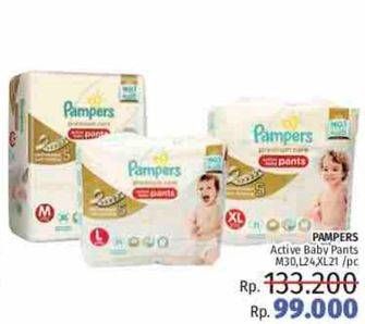 Promo Harga Pampers Premium Care Active Baby Pants M30, L24, XL21  - LotteMart