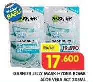 Promo Harga GARNIER Mask Hydra Bomb Aloe Vera Jelly Mask per 2 sachet 6 ml - Superindo