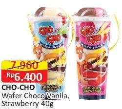 Promo Harga CHO CHO Wafer Snack Vanilla, Strawberry 40 gr - Alfamart