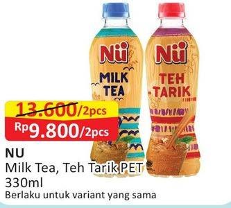 Promo Harga NU Milk Tea / Teh Tarik per 2 botol 330 ml - Alfamart