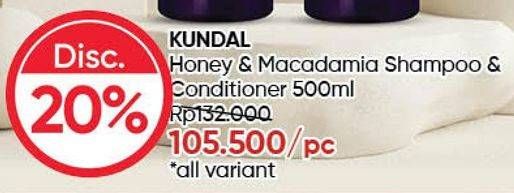 Promo Harga KUNDAL Honey & Macadamia Pure Natural Balancing Refreshing Shampoo All Variants 500 ml - Guardian