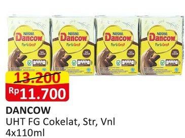 Promo Harga Dancow Fortigro UHT Cokelat, Stroberi, Vanilla 110 ml - Alfamart