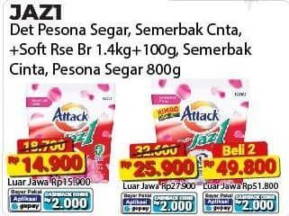 Promo Harga Attack Jaz1 Detergent Powder Semerbak Cinta, Pesona Segar 800 gr - Alfamart