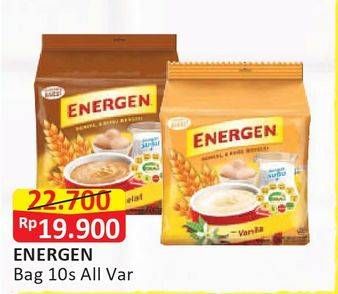 Promo Harga ENERGEN Cereal Instant All Variants per 10 sachet 20 gr - Alfamart