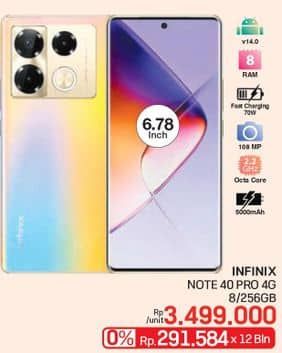 Promo Harga Infinix Note 40 Pro 4G 8/256 GB  - LotteMart