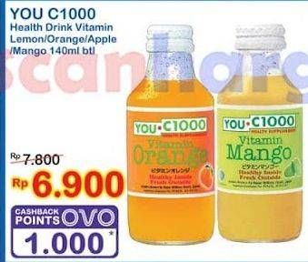 Promo Harga You C1000 Health Drink Vitamin Lemon, Orange, Apple, Mango 140 ml - Indomaret