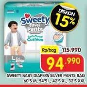 Promo Harga Sweety Silver Pants M60, L54, XL42, XXL32 32 pcs - Superindo