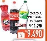 Promo Harga COCA COLA/ FANTA/ SPRITE Soda 1500ml  - Hypermart