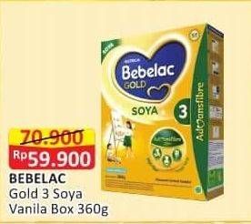 Promo Harga BEBELAC 3 Gold Soya Susu Pertumbuhan Vanila 360 gr - Alfamart