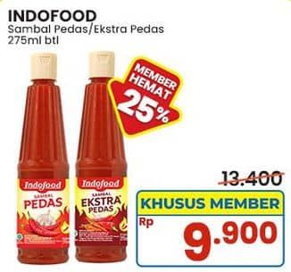 Promo Harga Indofood Sambal Pedas, Ekstra Pedas 275 ml - Indomaret