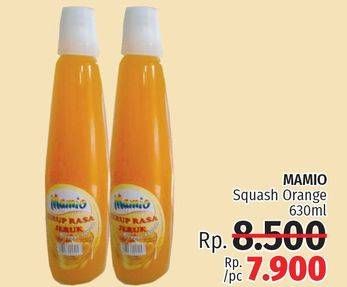 Promo Harga MAMIO Squash Orange 630 ml - LotteMart