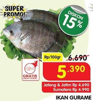 Promo Harga Ikan Gurame per 100 gr - Superindo