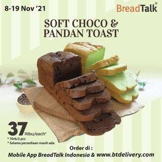 Promo Harga BreadTalk Soft Choco & Pandan Toast  - BreadTalk