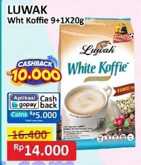 Promo Harga Luwak White Koffie Original per 10 sachet 20 gr - Alfamart